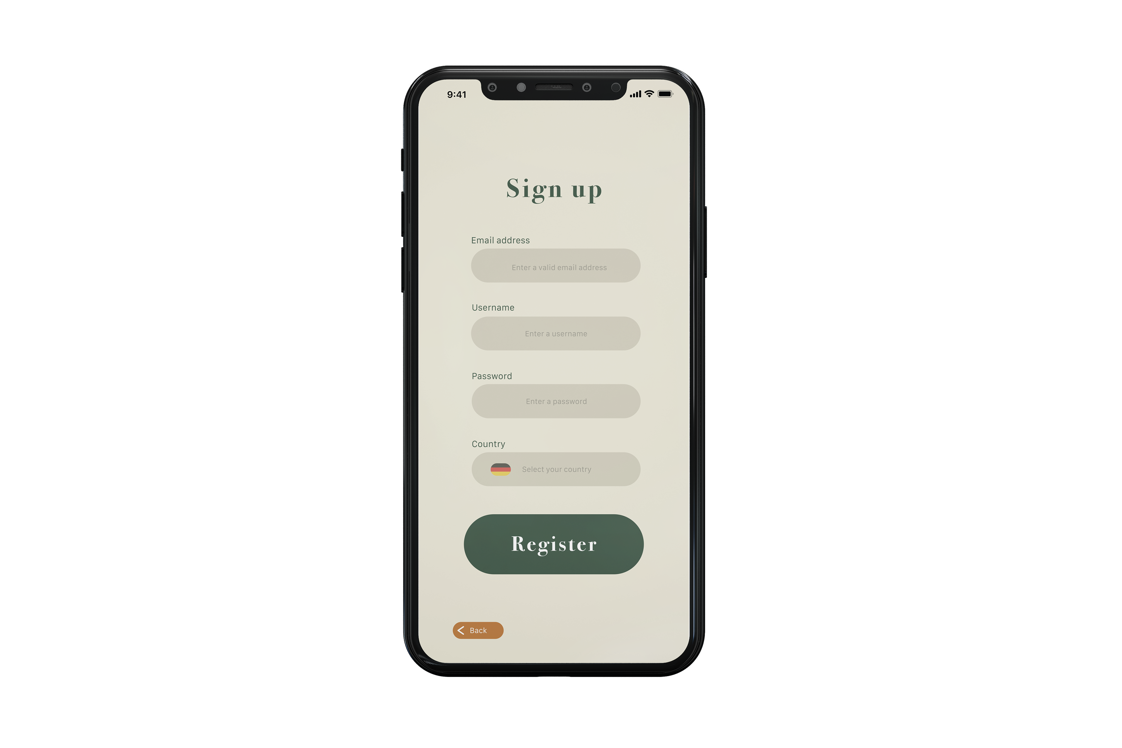 Sign Up page