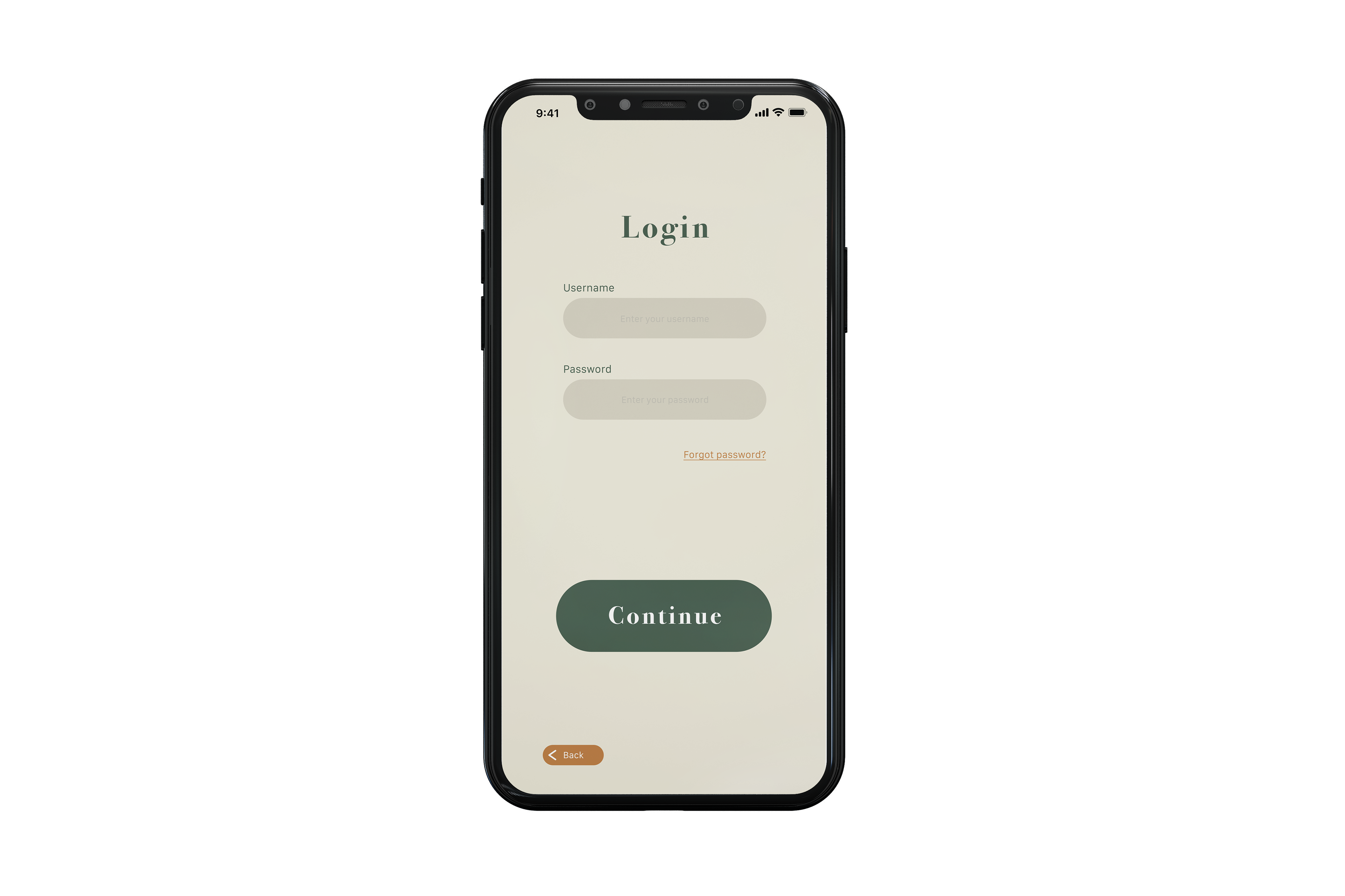 Login page
