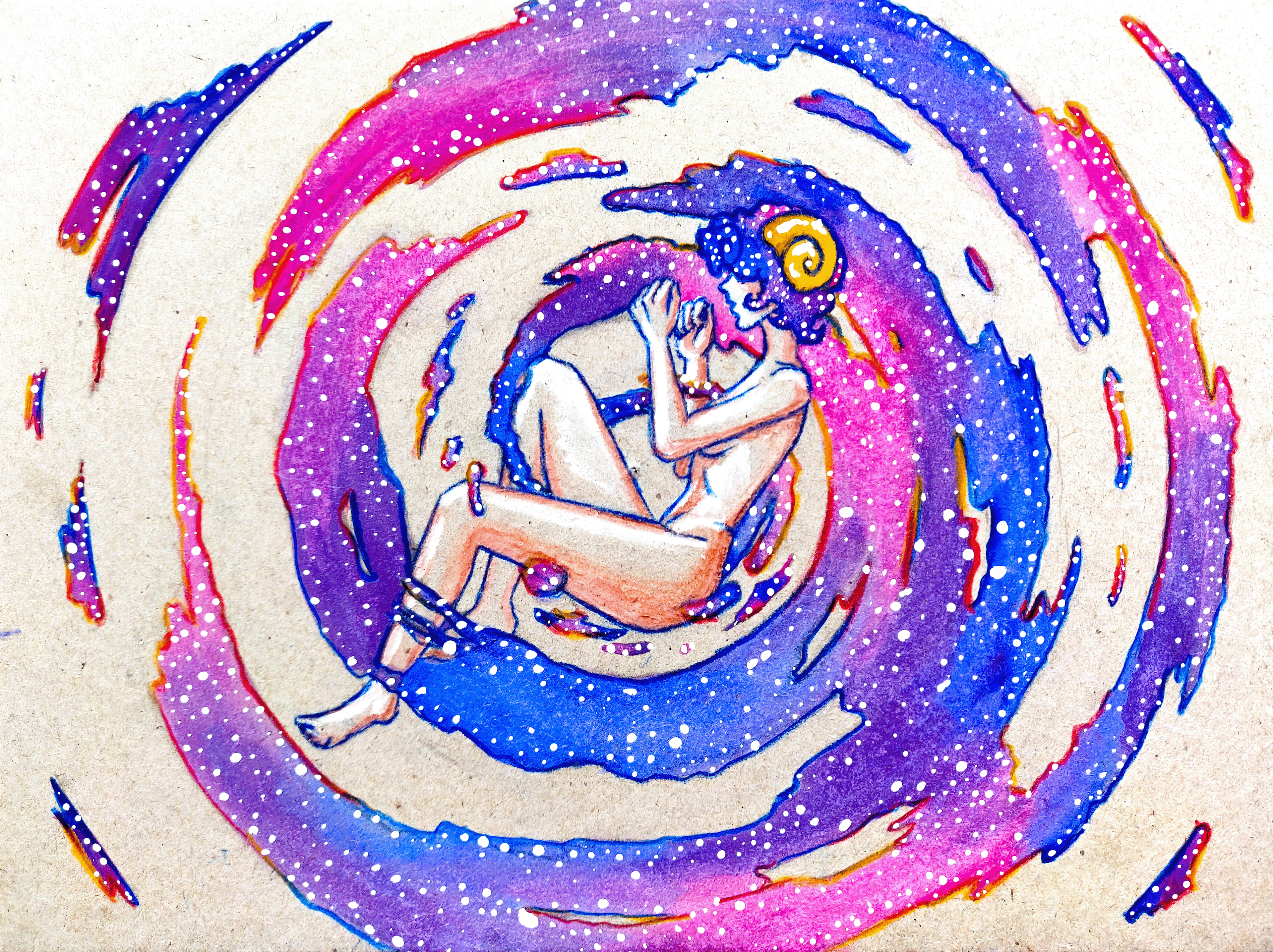 Made with pencil colors and gouache