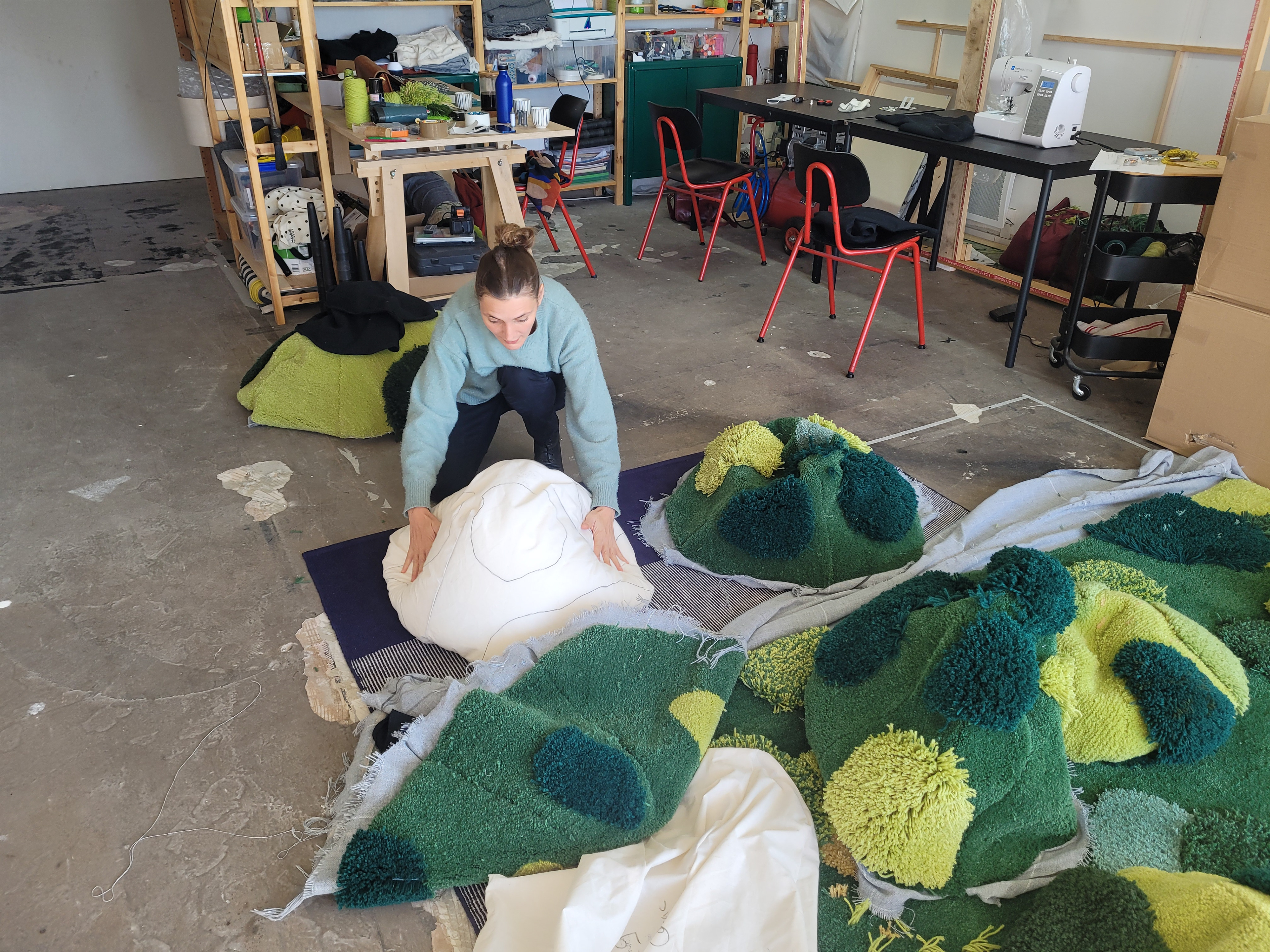 réalisation d'un tapis tufté en laine de 6m x 4m