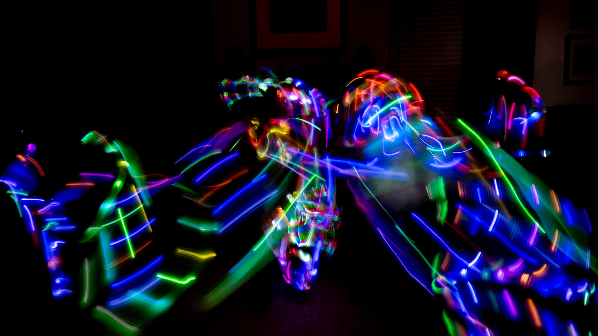 Light Painting with three preschool-aged kids