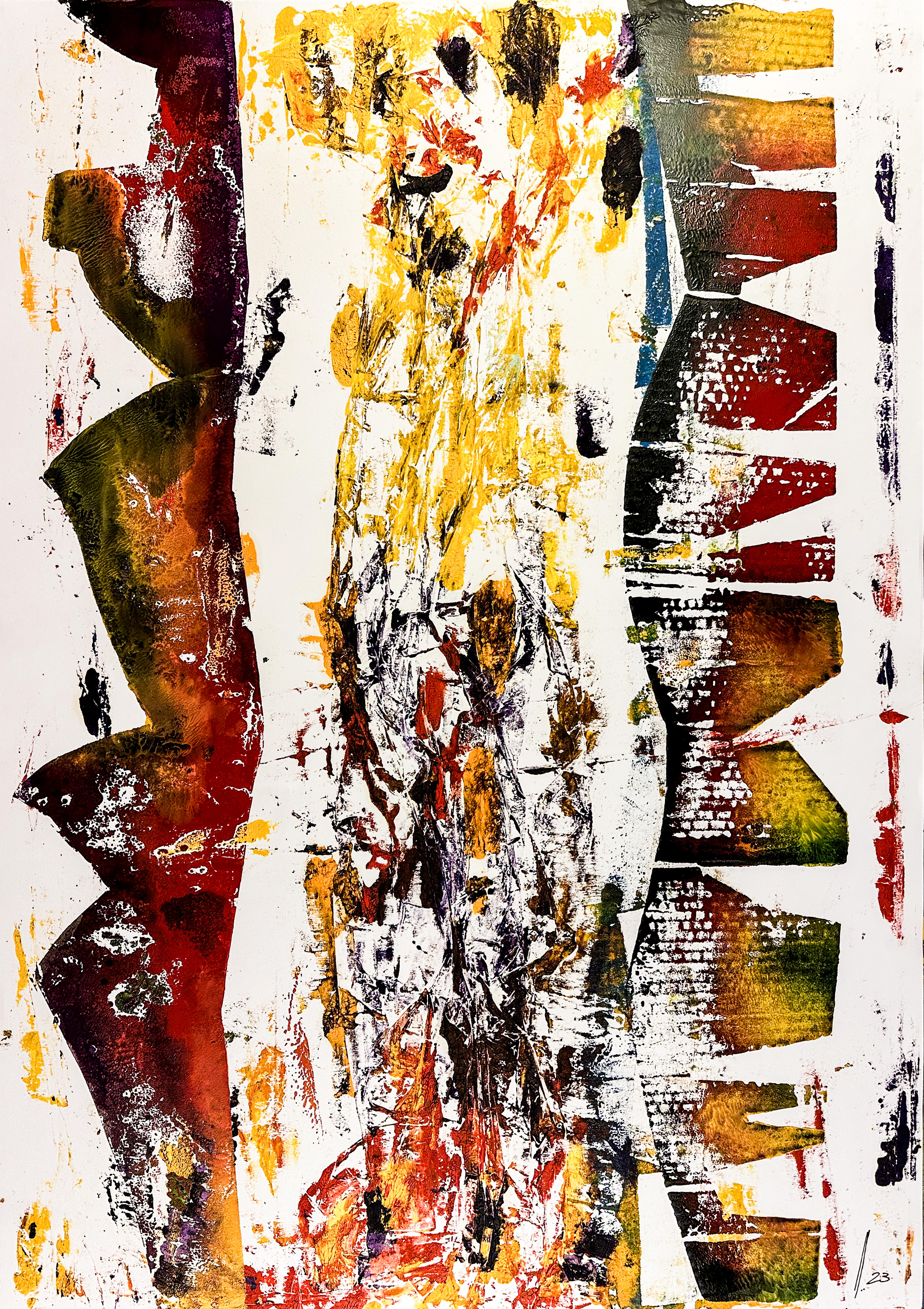 2023_free animal_tecnica mista su carta_100x70