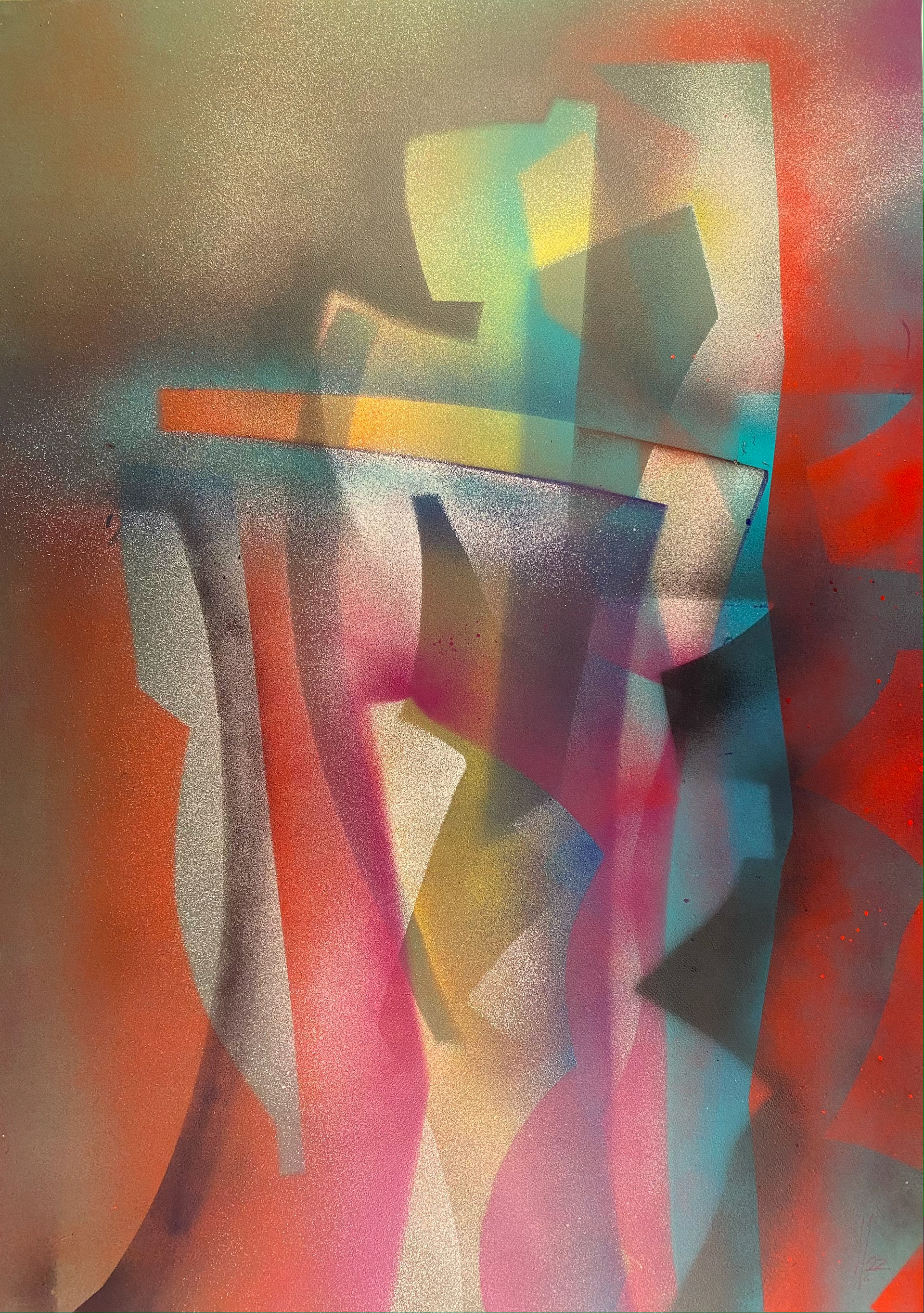 2022_FUSIONI_tecnica mista su carta_100x70