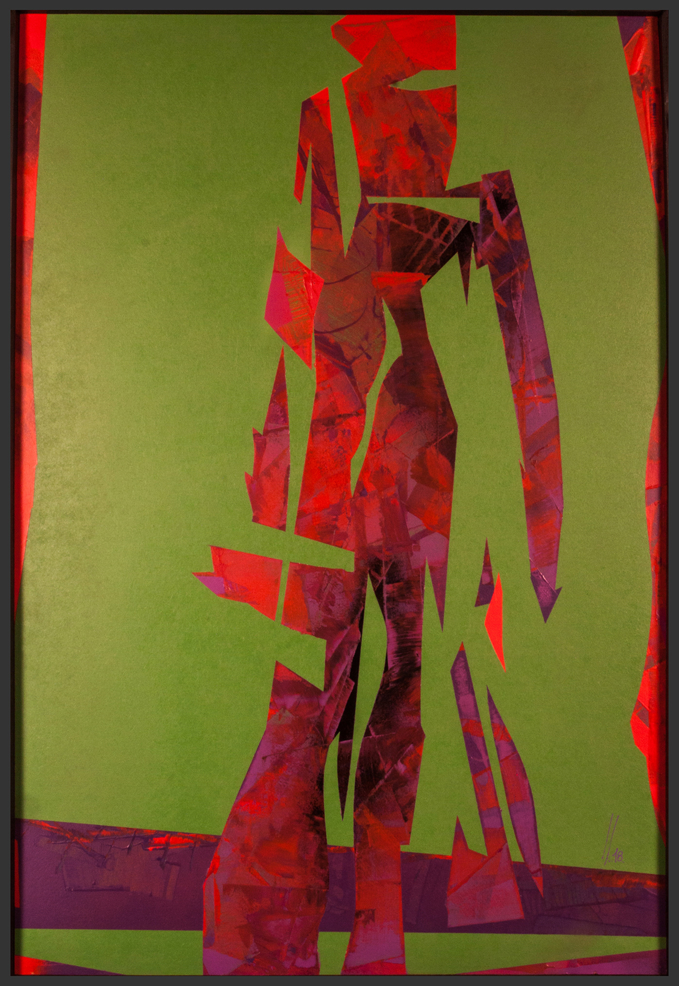 2018_composizione 04_acrilico su mdf_100x70