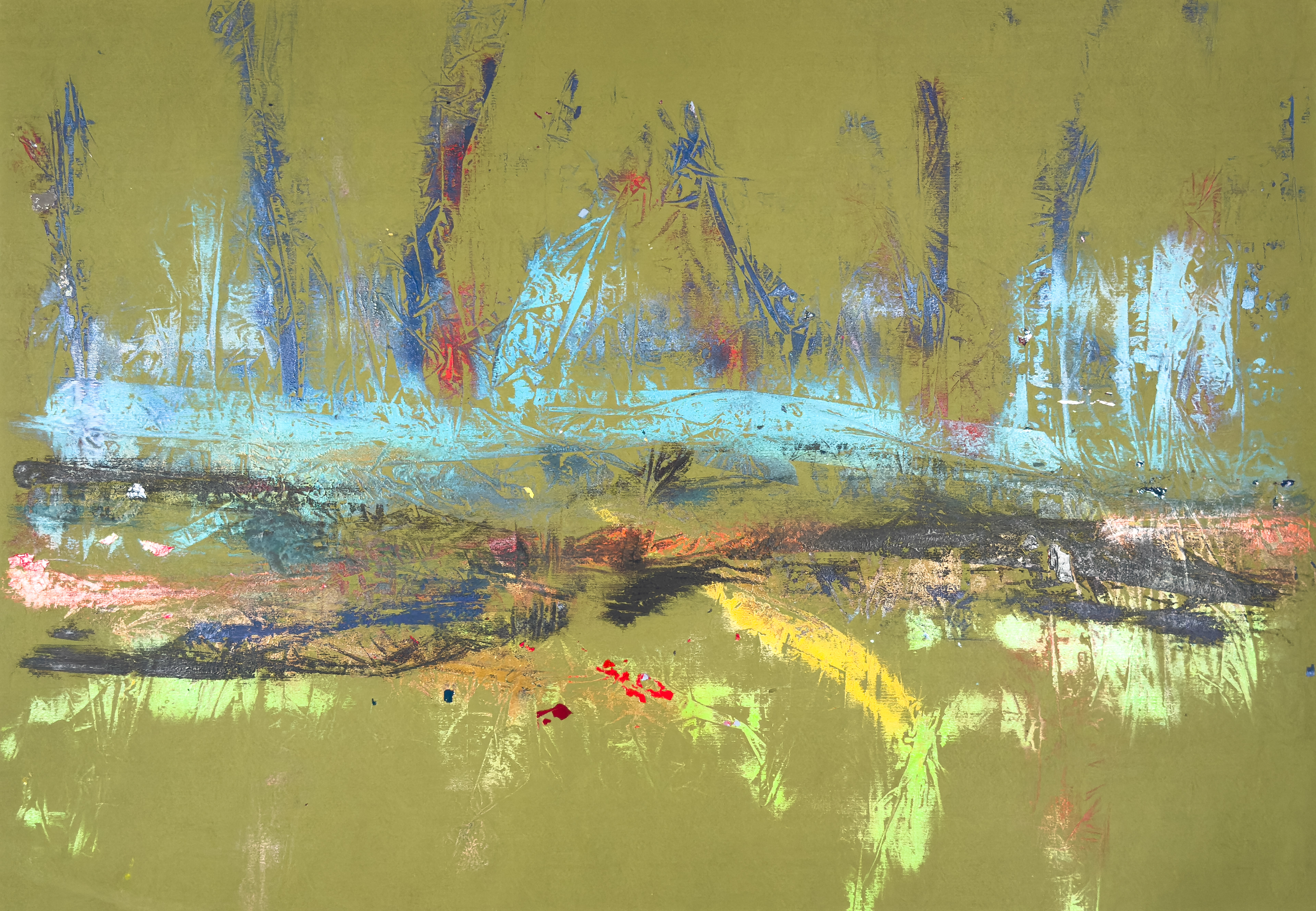 2025_impressions, pressures, vision 01_tec mista su carta_100x70