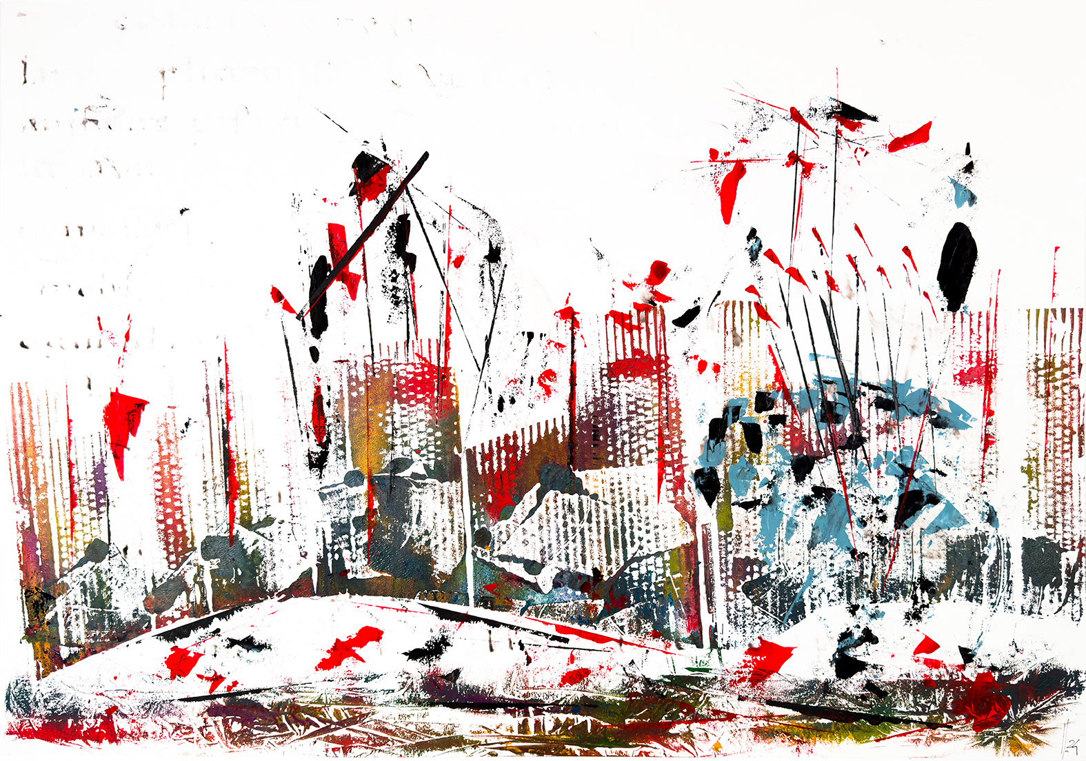 2024_lettere di cinta #03_tecnica mista su carta_100x70