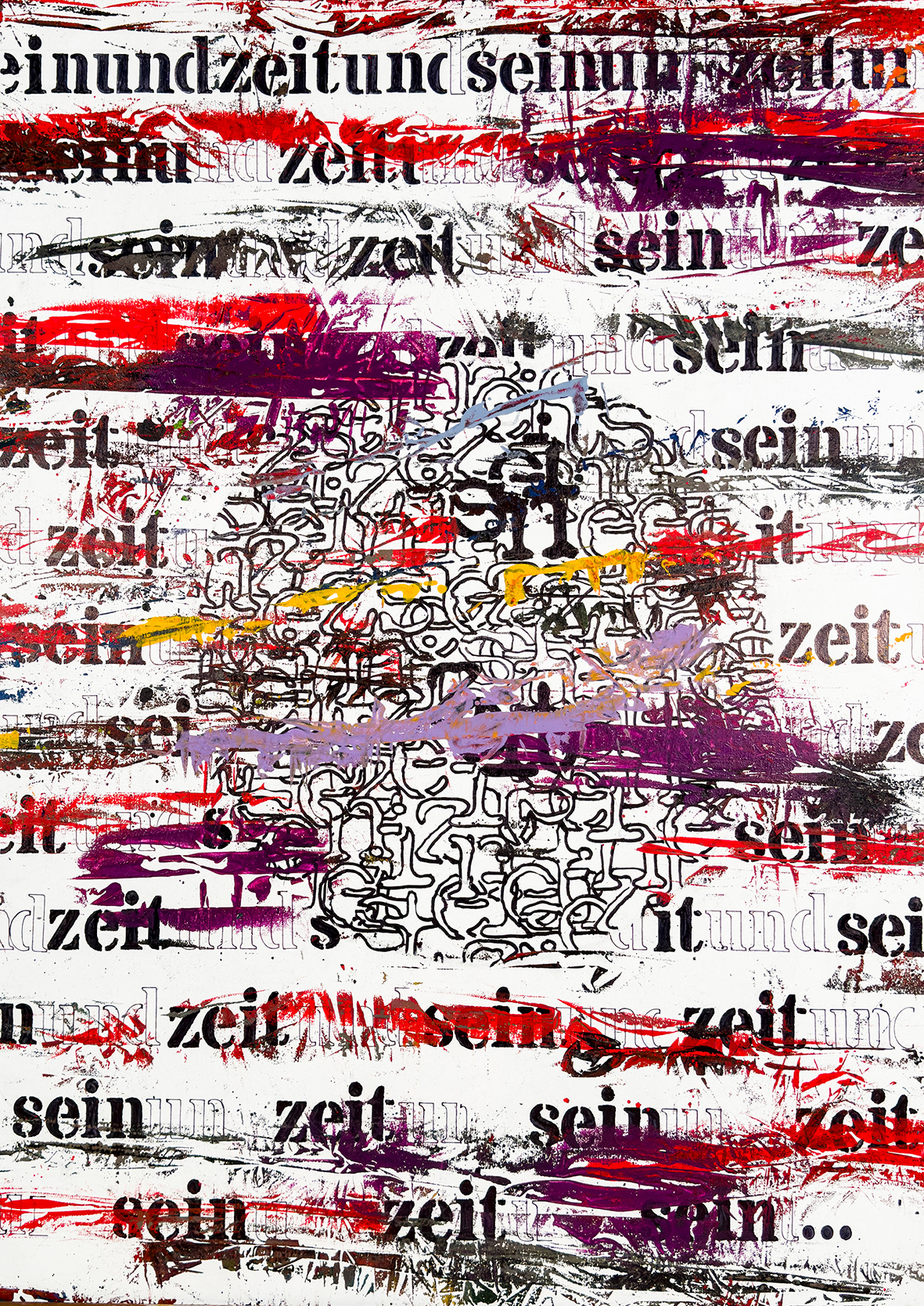 SEIN (UND) ZEIT_tecnica mista su legno_50x70