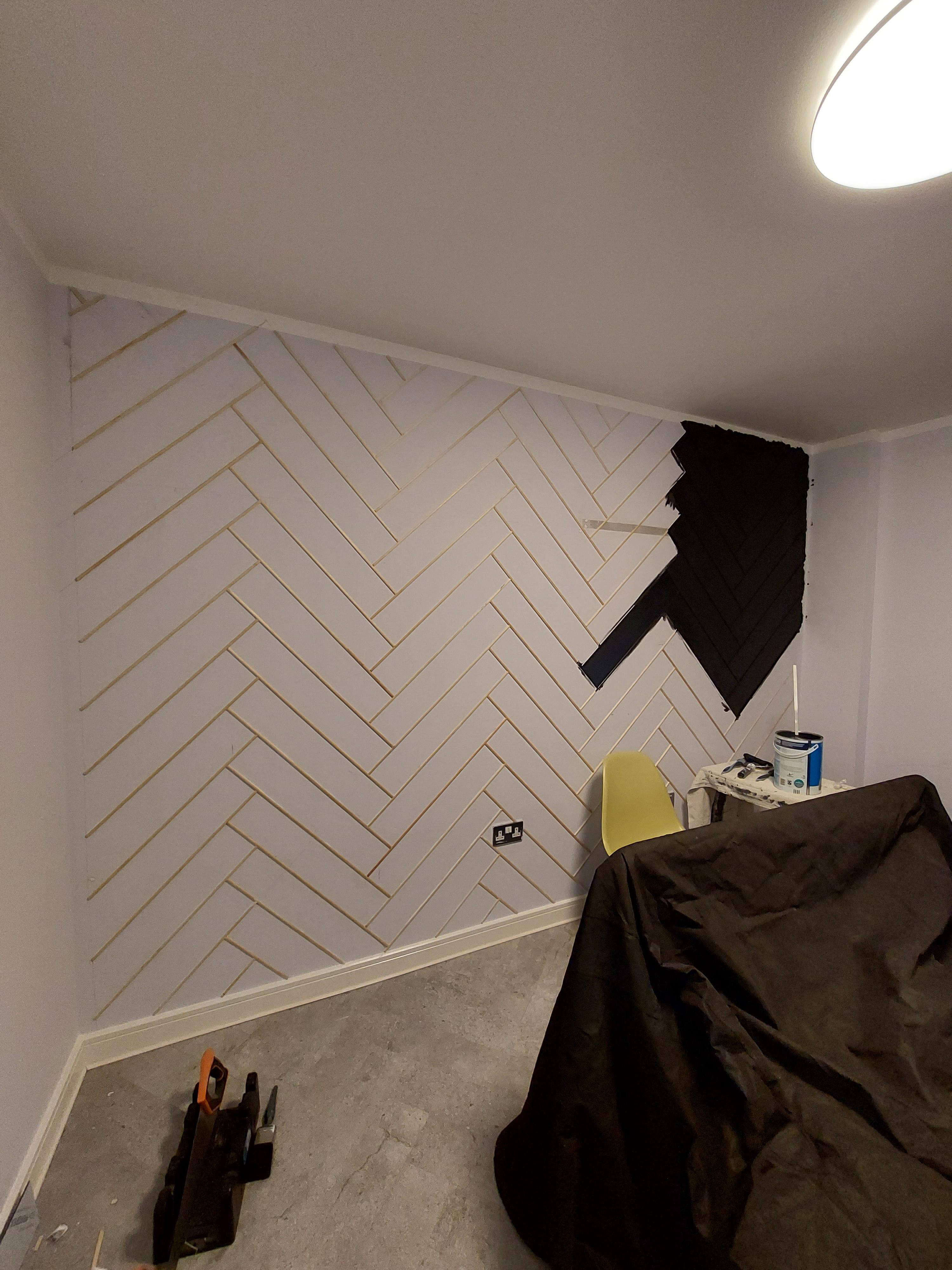 The dark paint needed a minimum of two coats to get a smooth finish