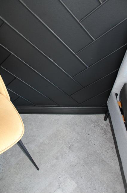 Using different materials and colours for the same pattern can elevate the overall design of a space