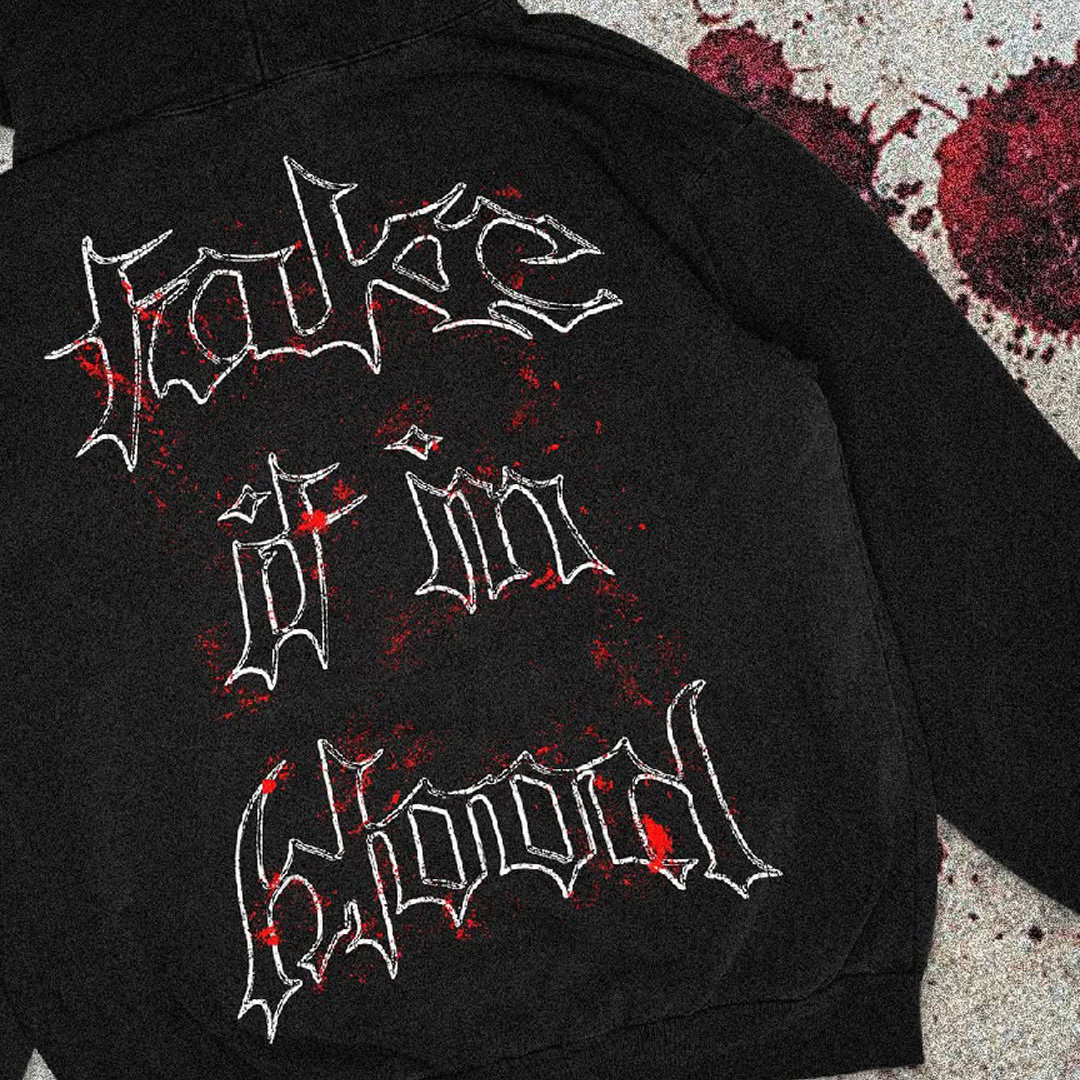 Printed on hoodie