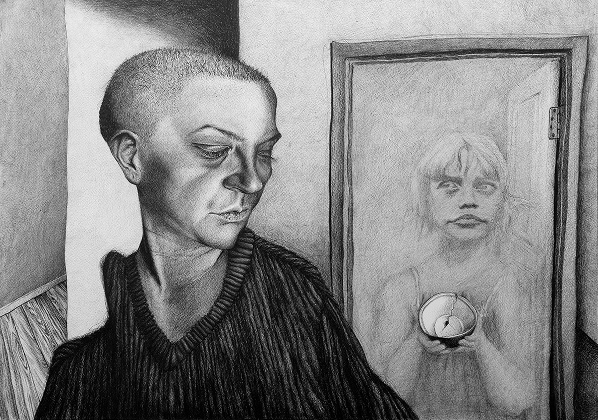 "The Leak" / mixed media on paper