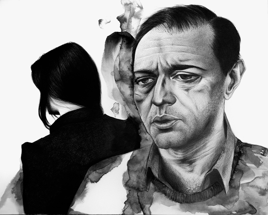 "In It Together" /mixed media on paper