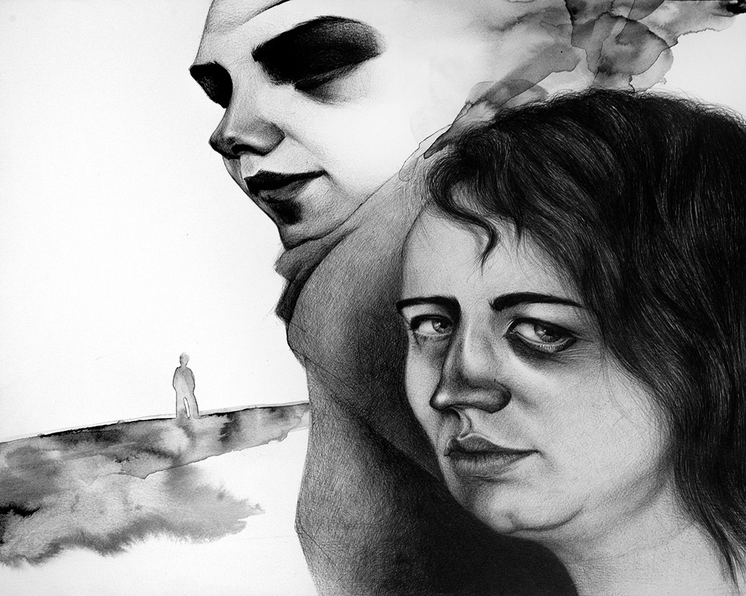 "Us' /mixed media on paper