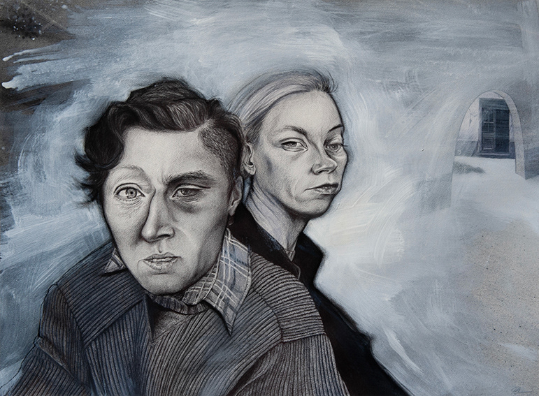 "The Entrance" / mixed media on paper