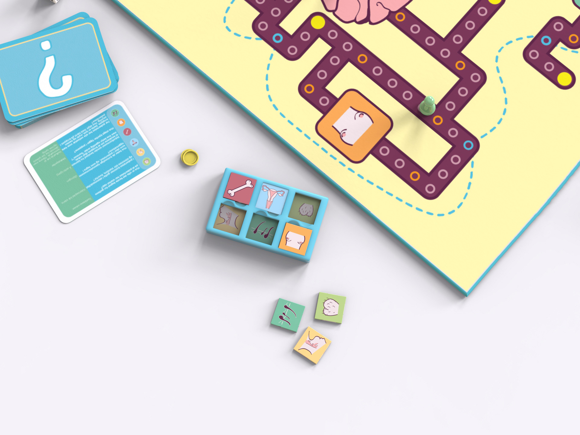 Question cards, board and evidence collection
