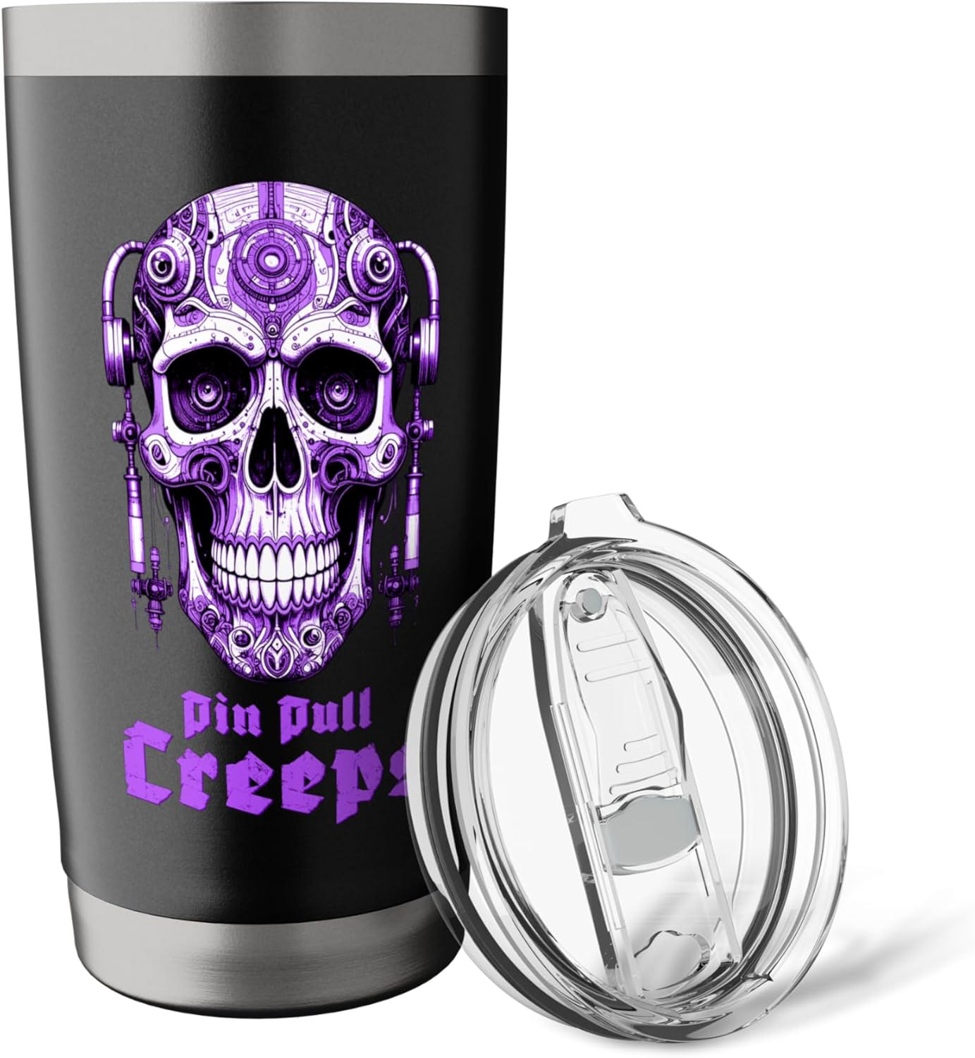 Cranial Nerve Creeps 20oz Insulated Tumbler. High-intensity anatomical skull identity on professional-grade black stainless steel. Essential hardware to Carry the Signal.