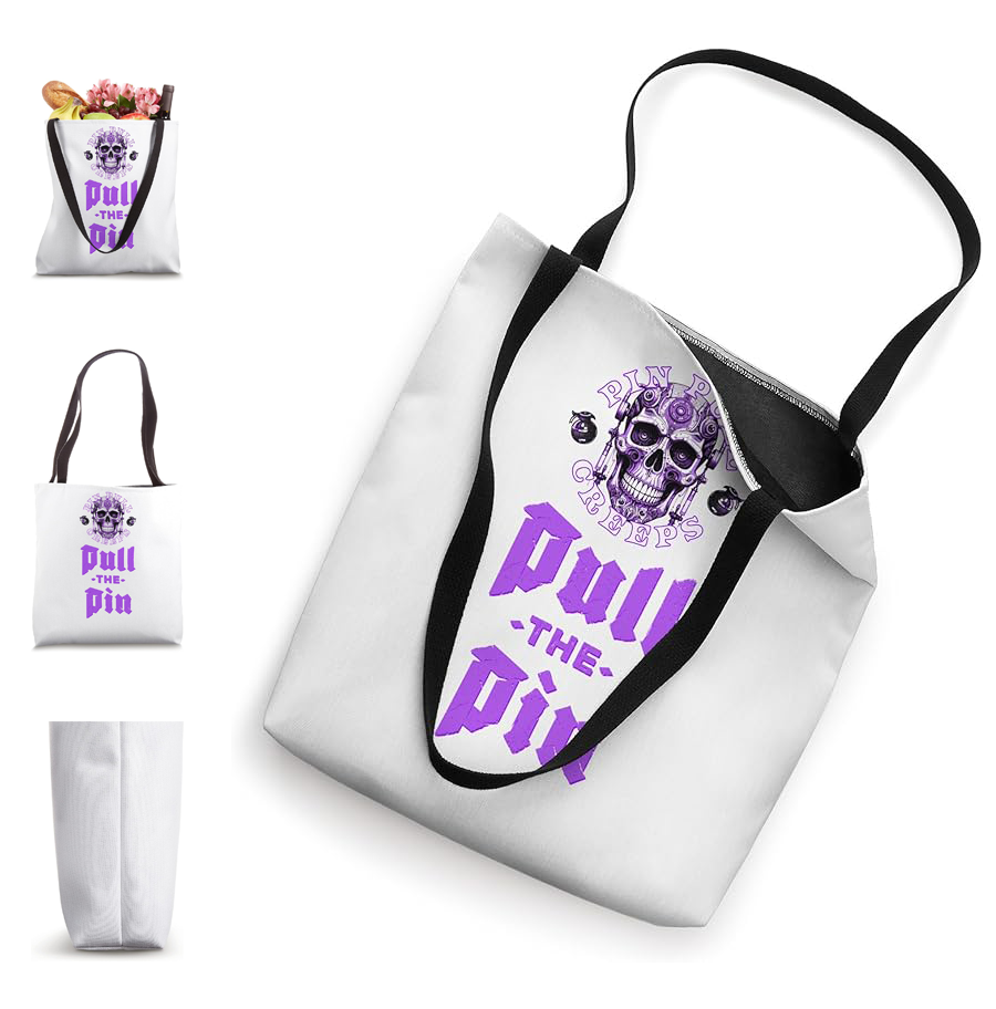 Close-up of the Cranial Nerve Tote hardware. Highlights the high-durability spun polyester canvas, 16x16 primary storage unit, and reinforced black cotton webbing handles.