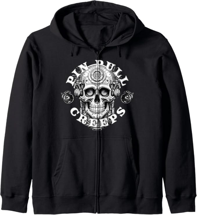 Pressure Drop Zip Hoodie by Pin Pull Creeps featuring industrial streetwear design symbolizing tension release and momentum