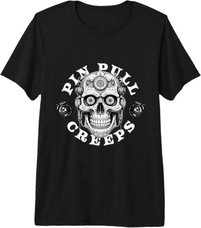 Petal Glitch Creeps Premium Tri-Blend T-Shirt in a soft-touch vintage charcoal. Features the signature mechanical skull and floral glitch graphic with a high-detail, lightweight print finish.