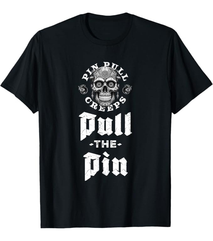 Pull the Pin Creeps regular cotton t shirt by Pin Pull Creeps designed around action, resolve, and the moment tension turns into movement. Classic streetwear silhouette with inclusive sizing available at purchase.