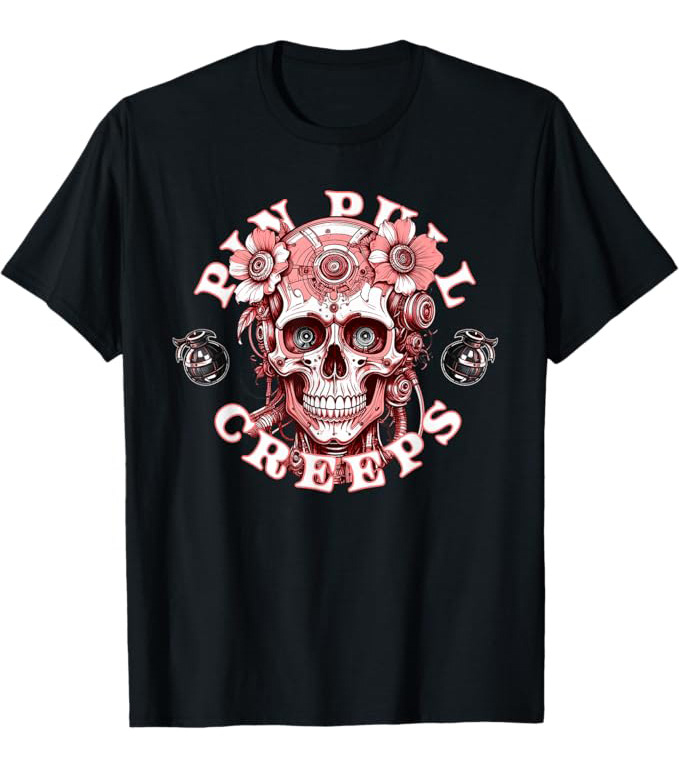 Circuit Bloom Creeps regular cotton t shirt by Pin Pull Creeps designed around glitch culture, synthetic growth, and identity shaped by technology. Classic streetwear silhouette with inclusive sizing available at purchase.