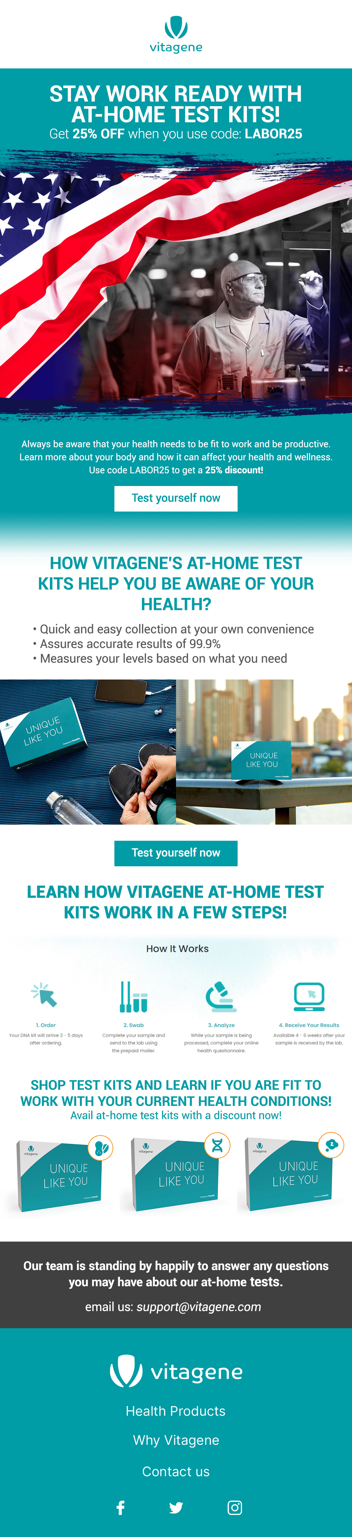 Labor Day Promotional Campaign | Vitagene https://vitagene.com