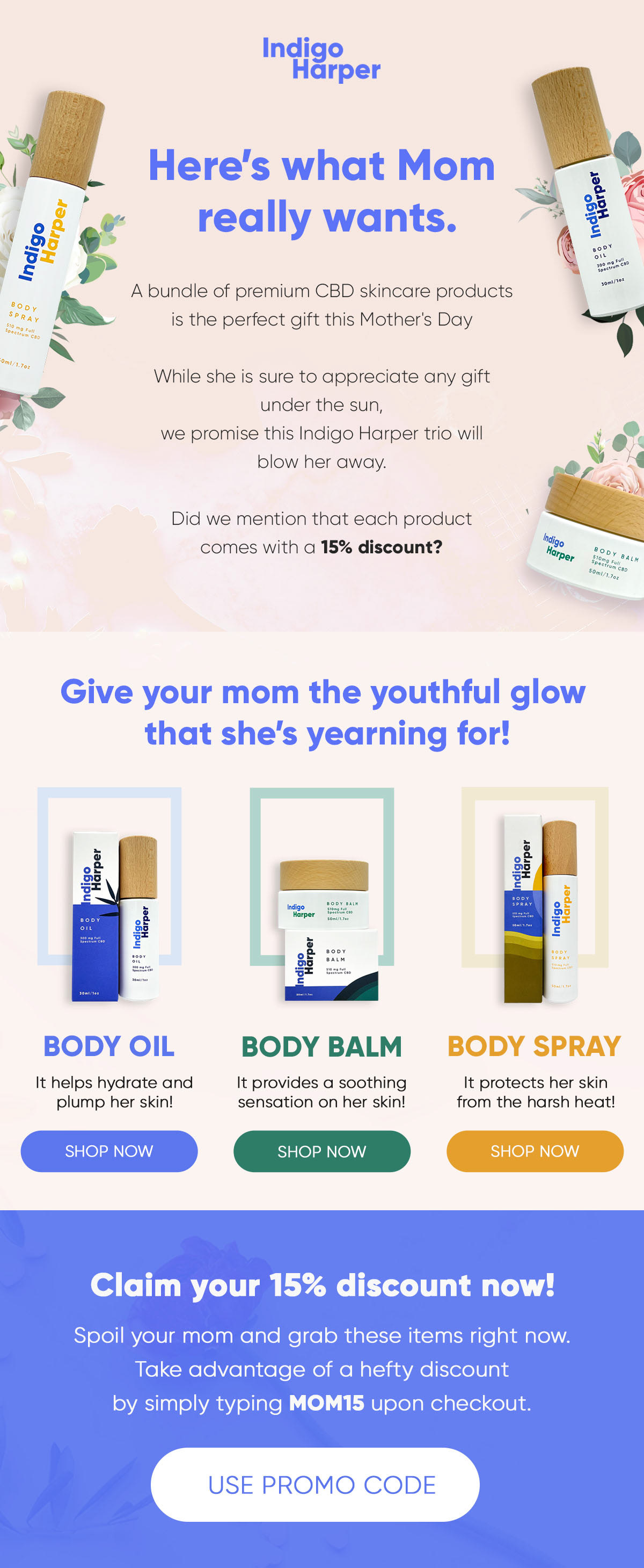 Mother's day Promotional Newsletter | https://www.indigoharper.com/