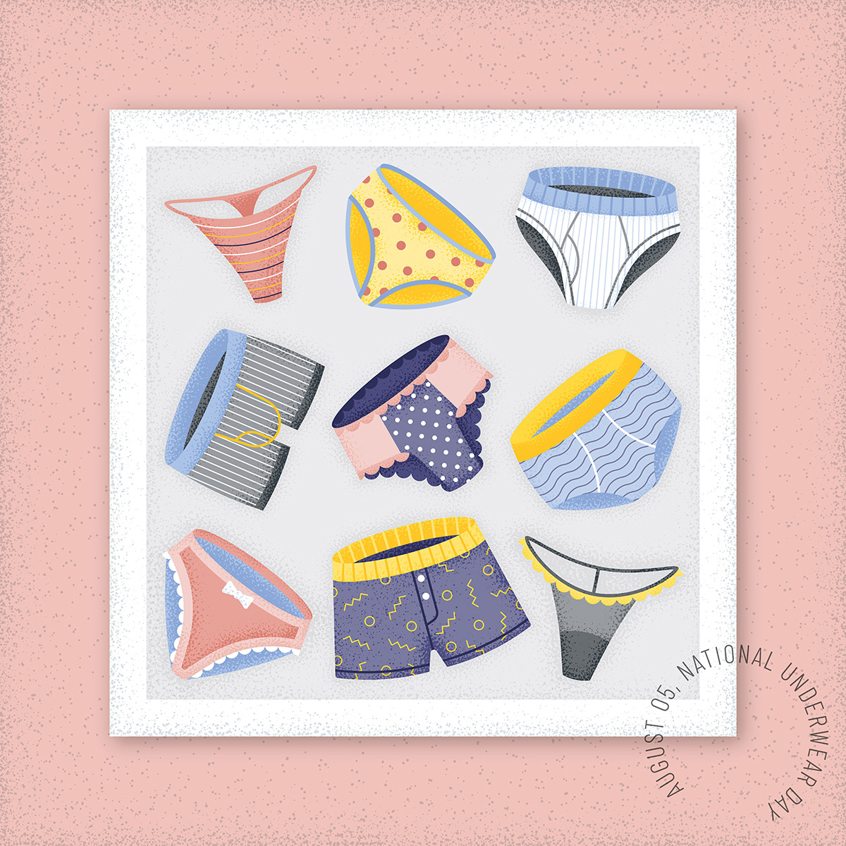National Underwear Day, illustrative icon set by Adrian Bauer