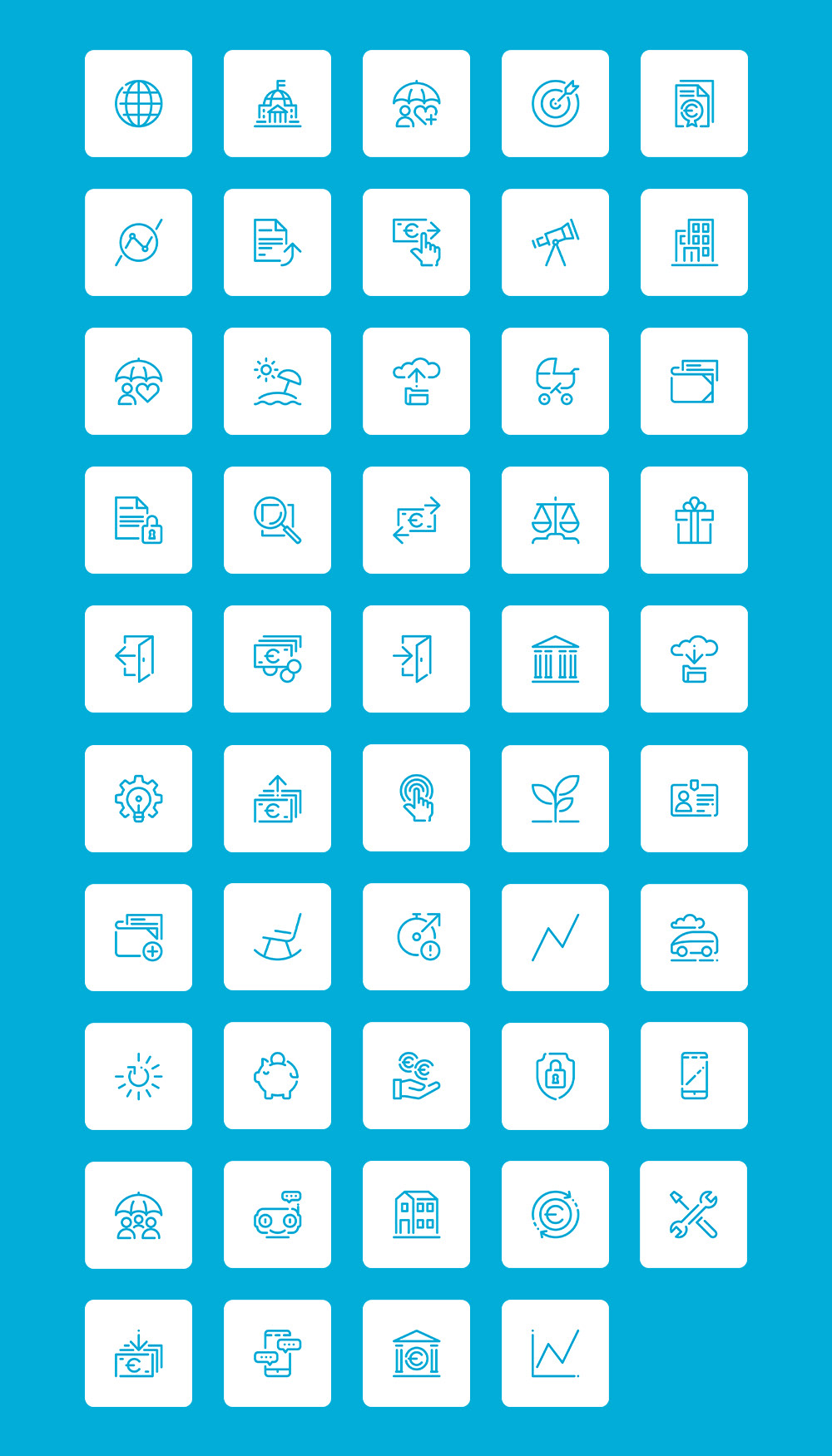 Various icons, pictograms, vignettes and signets for Enercity, Bosch, Think:act, VisualVest, VFA, Wieland
