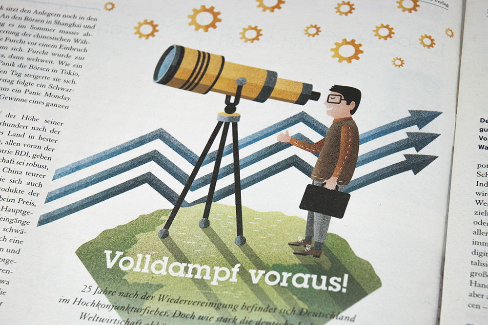 Detail of editorial illustration about future jobs for Handelsblatt by Adrian Bauer