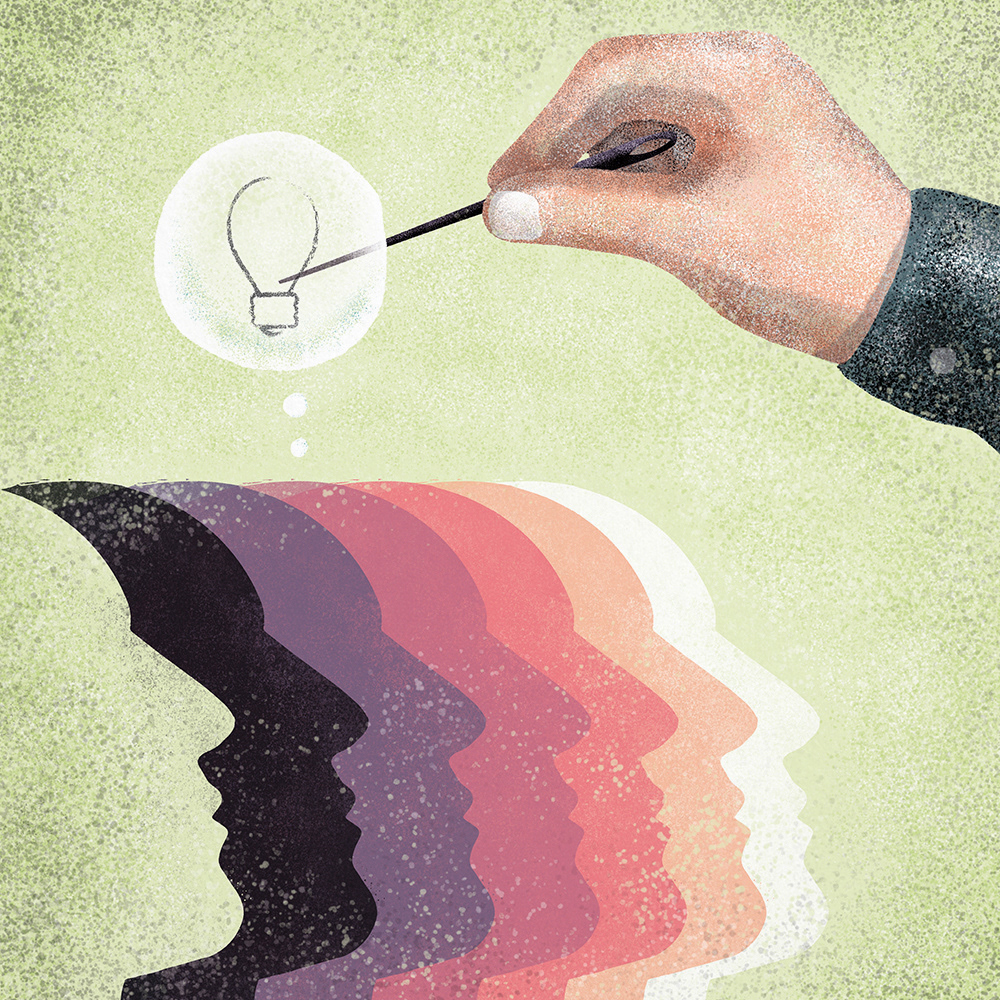 Illustration about hierarchies which destroying ideas by Adrian Bauer