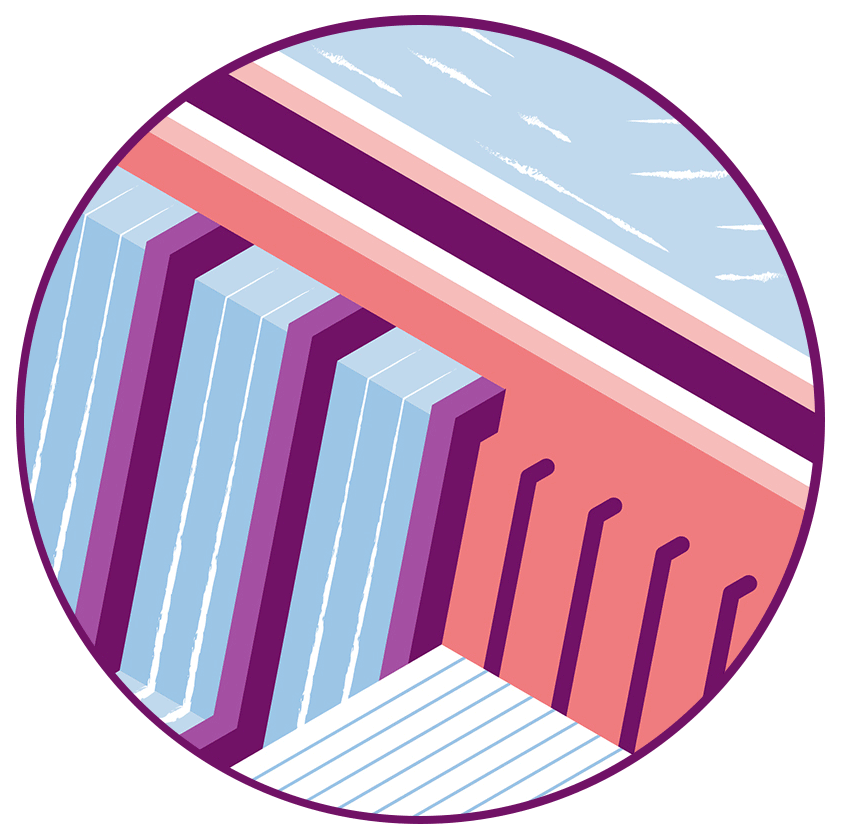 Details of isometric illustration of a Swiss alpine scenery by Adrian Bauer