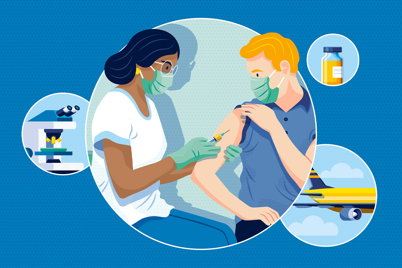 A doctor gives a patient a Covid vaccination from Adrian Bauer A doctor gives a patient a Covid vaccination from Adrian Bauer