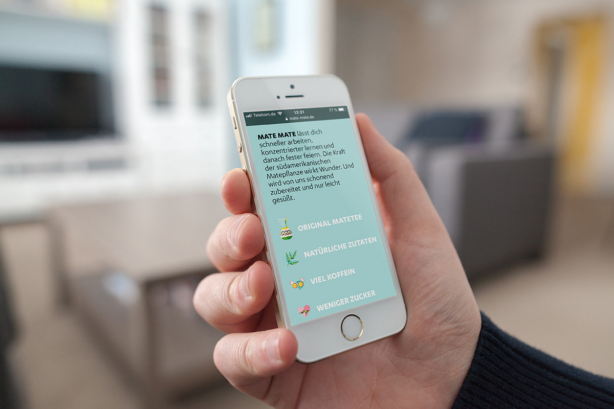 Icon on mobile devices for Thomas Henry’s Mate Mate lemonade by Adrian Bauer