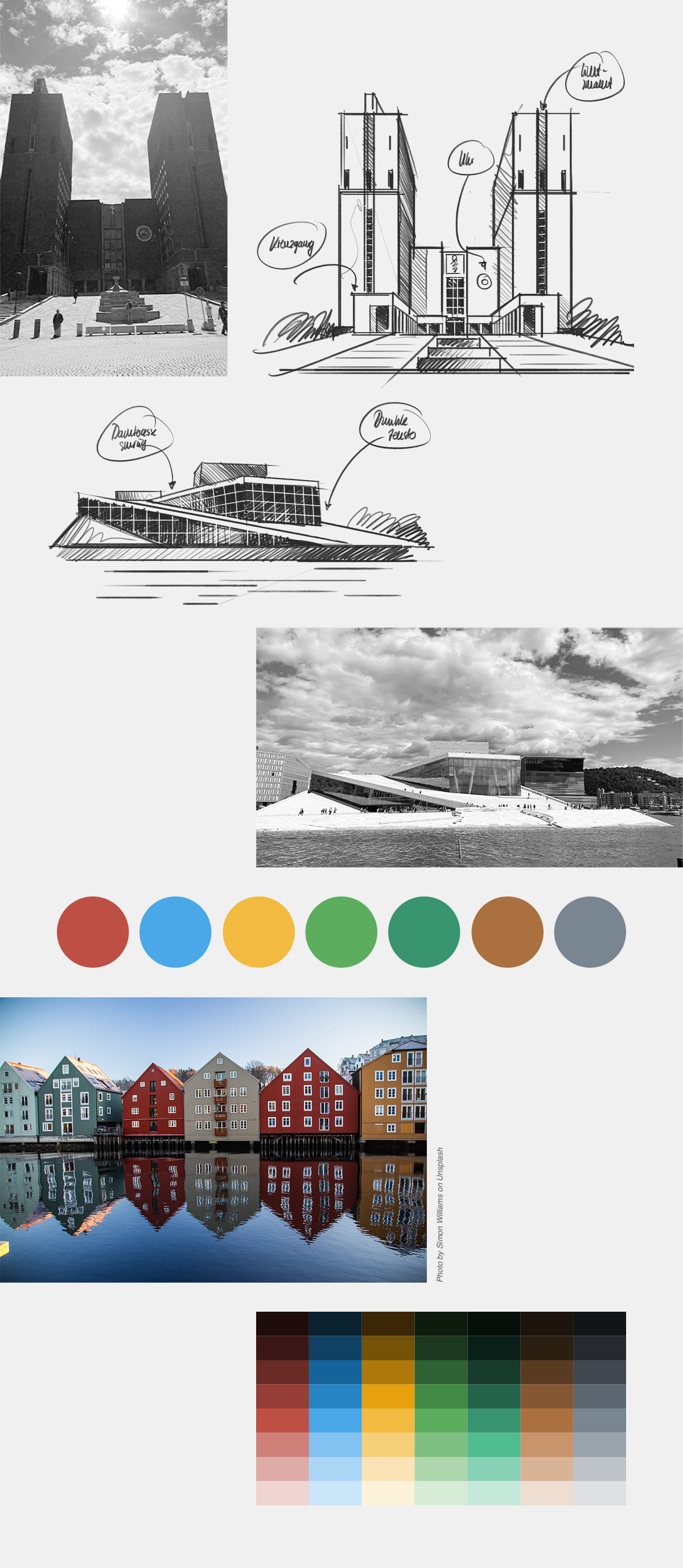 Sketches and color range concept by Adrian Bauer