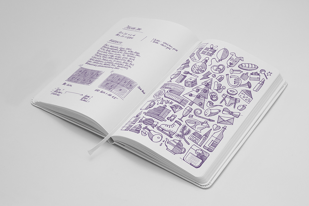 Sketch for risoprinted x-mas card by Adrian Bauer