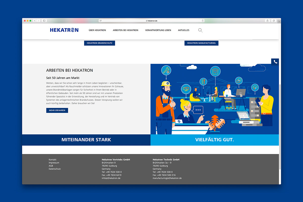 Corporate illustrations for Hekatron in collaboration with the agency Panama by Adrian Bauer