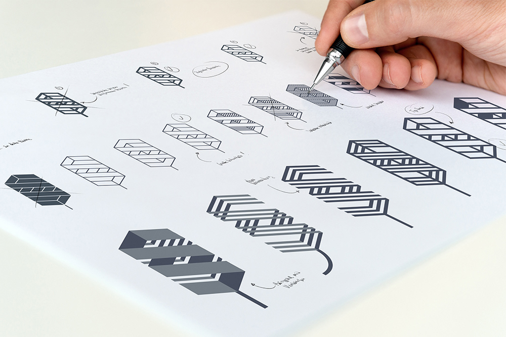 Lexperten logo design process by Adrian Bauer