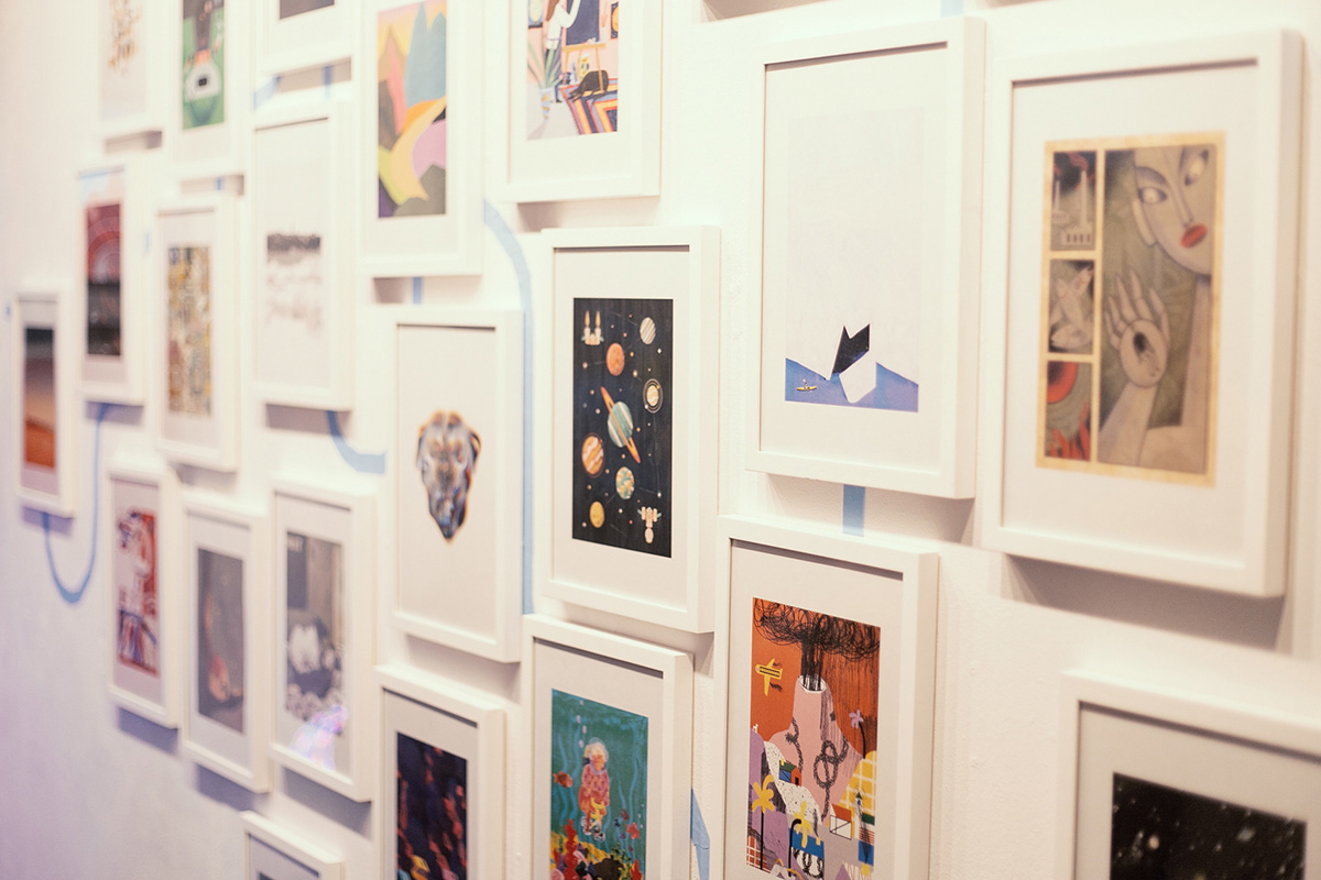 Photo of illustrated pocket calendar release party by Drei Grad Verlag at Enfants Artspace