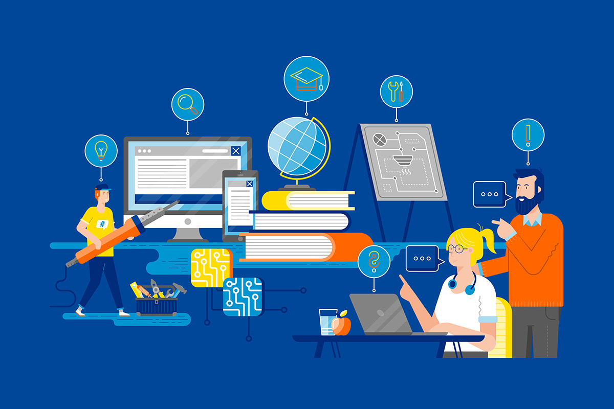 Corporate illustrations for Hekatron in collaboration with the agency Panama by Adrian Bauer