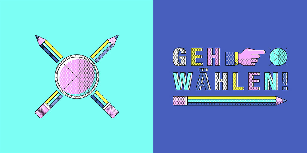 Snapchat sticker “cross“ and “go vote“ by Adrian Bauer