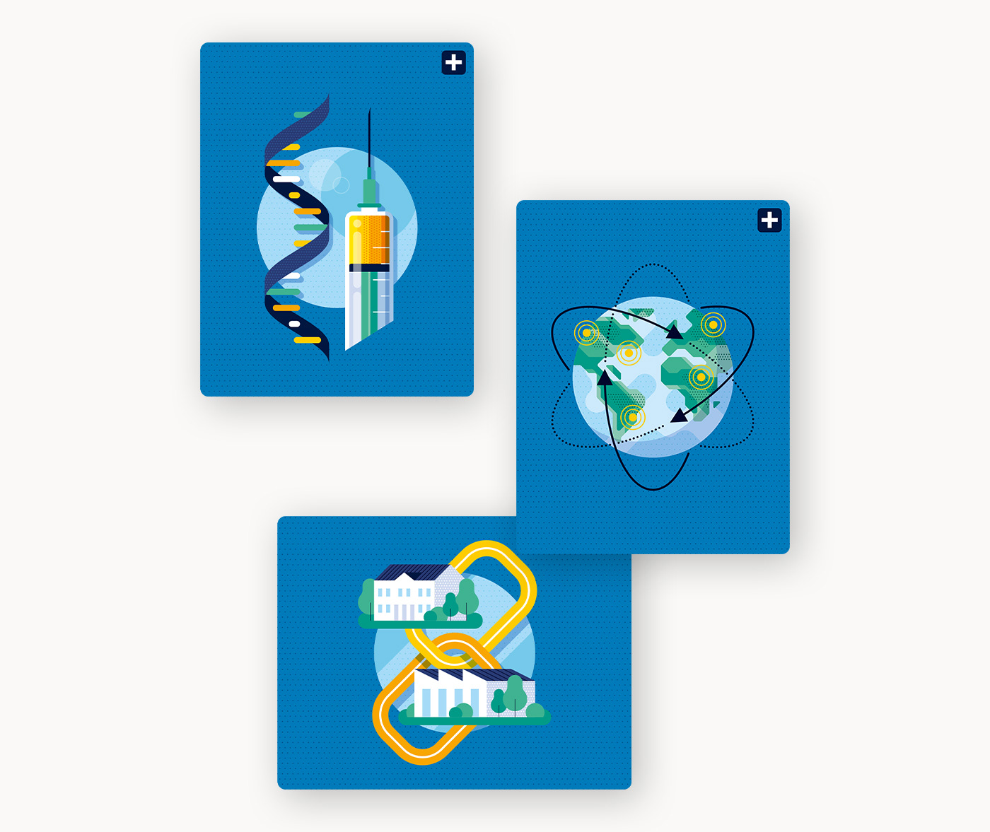 Vaccine production icons by Adrian Bauer