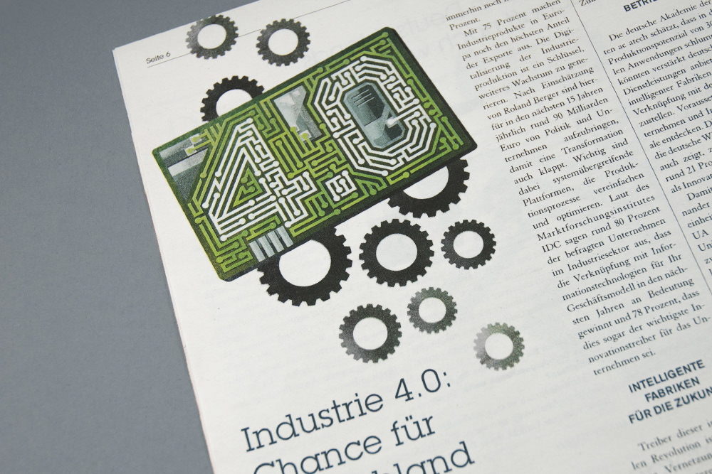 Detail of editorial illustration about industry 4.0 for Handelsblatt by Adrian Bauer