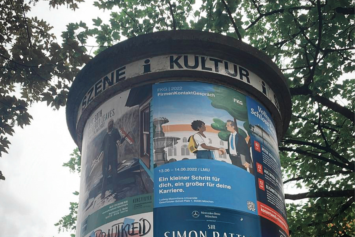 Printed poster in Munich by Adrian Bauer