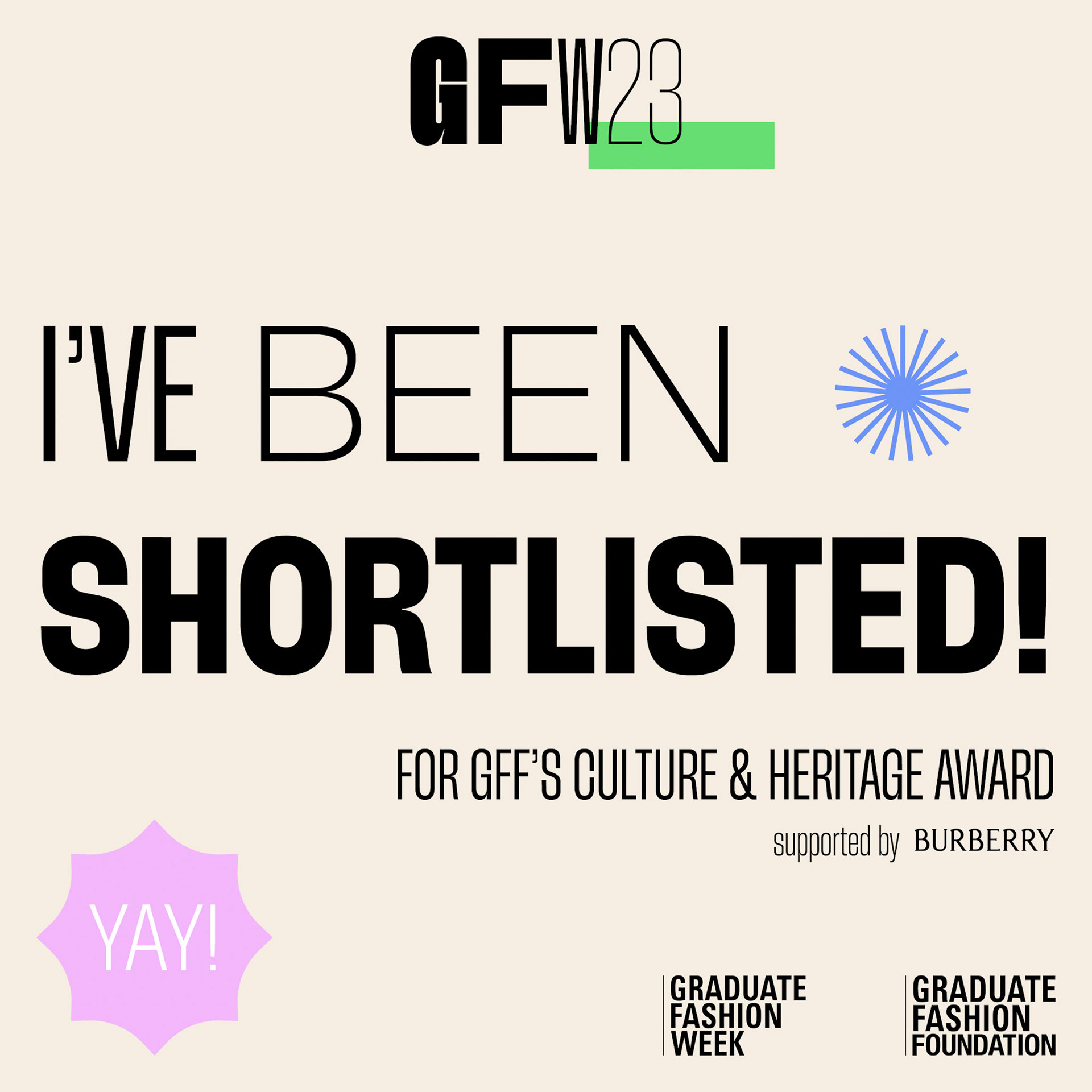 2/3 Shortlist Categories at GFW (Graduates Fashion Week)
