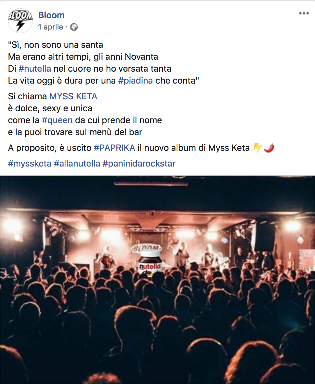 Myss Keta nel menù