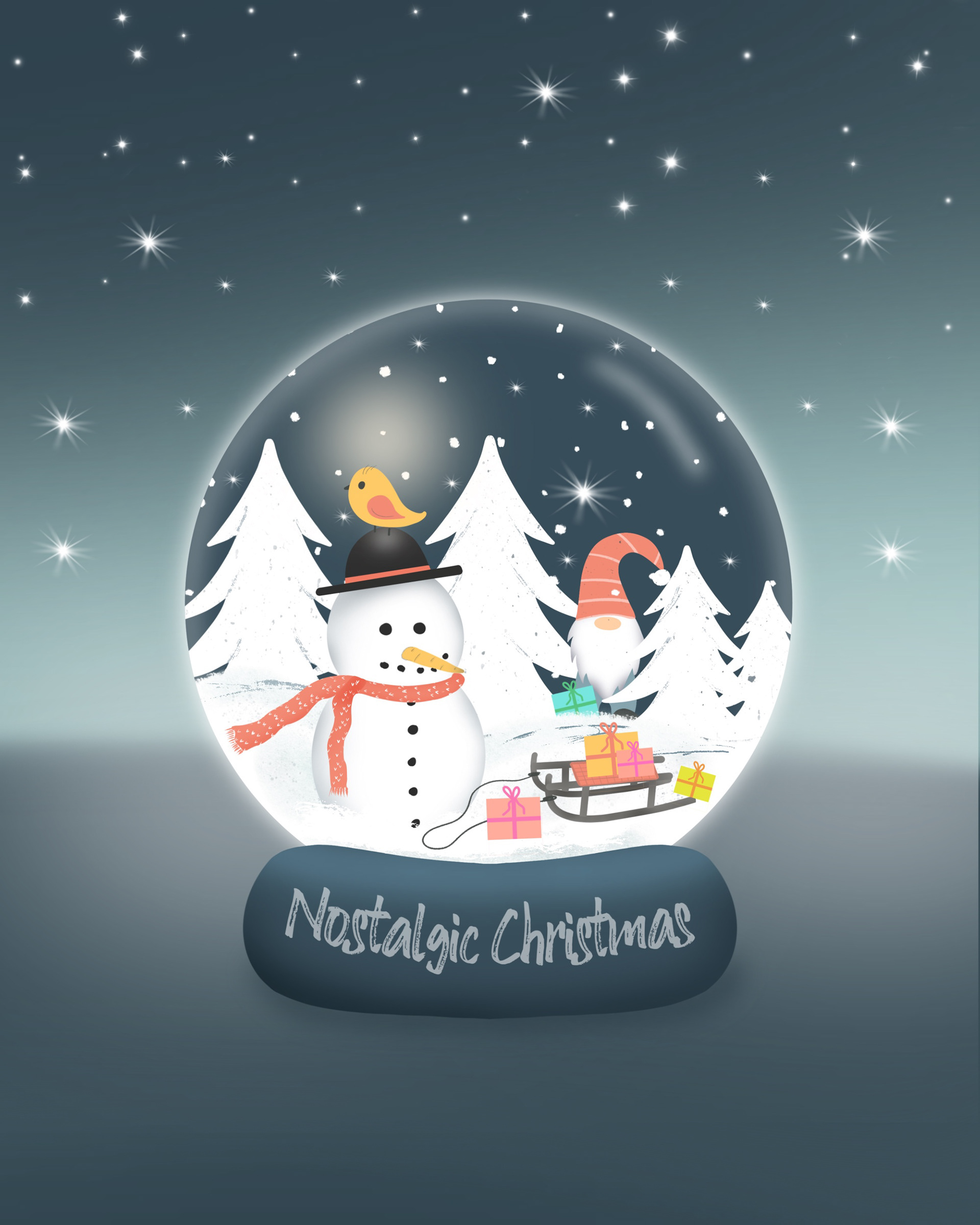 Schneekugel Nostalgische Weihnacht
