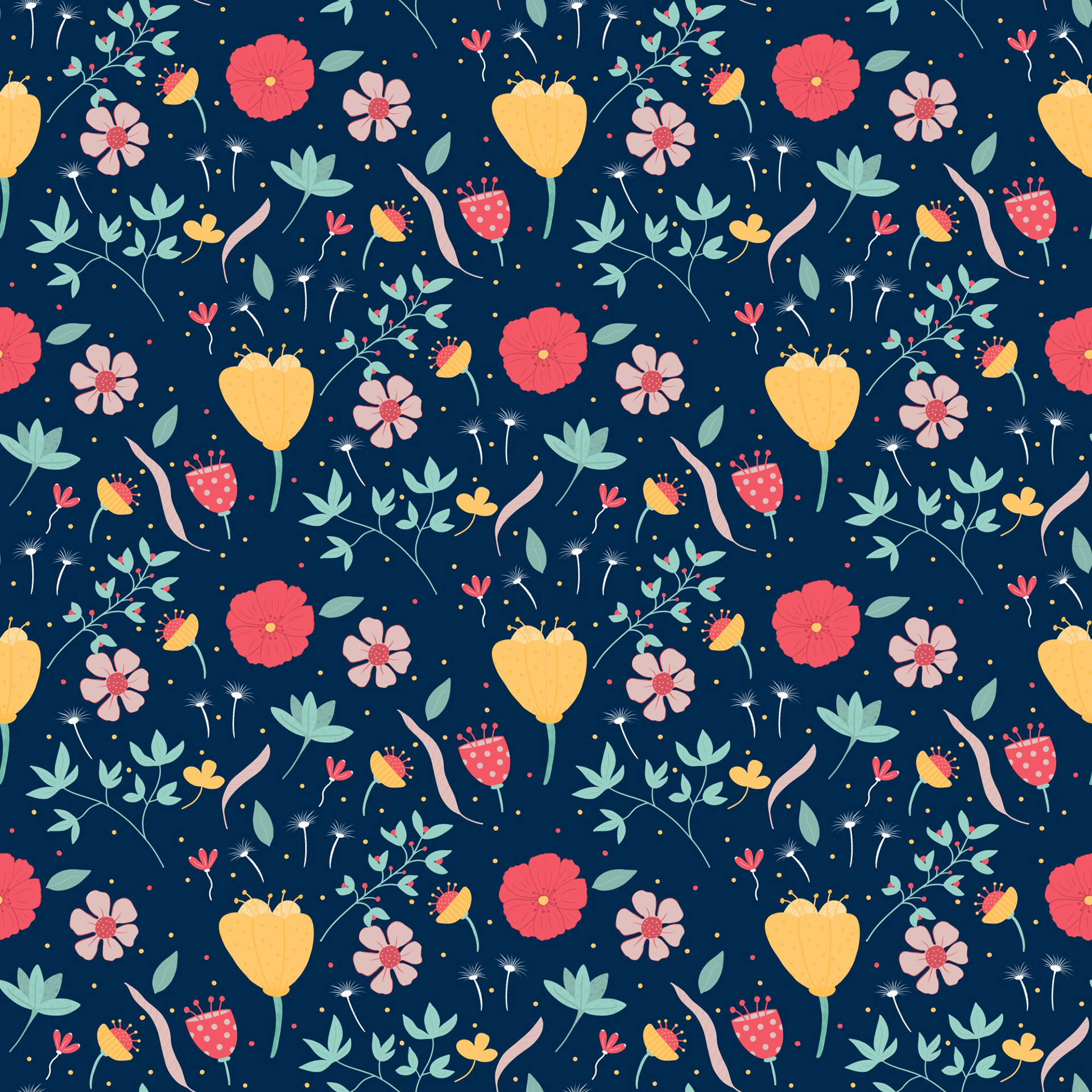 Blumen auf Dunkelblau