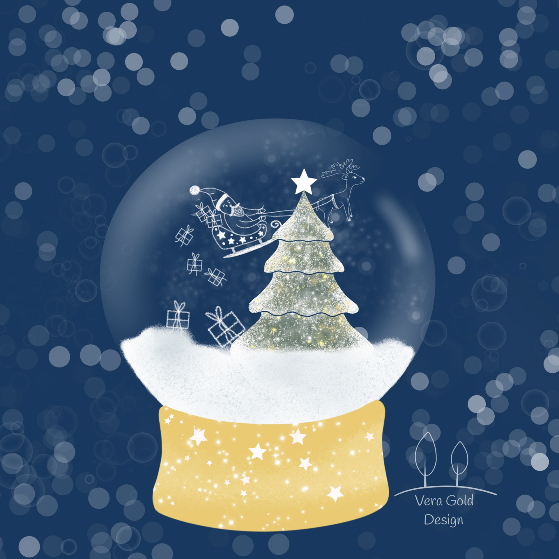 Schneekugel mit Schneelandschaft