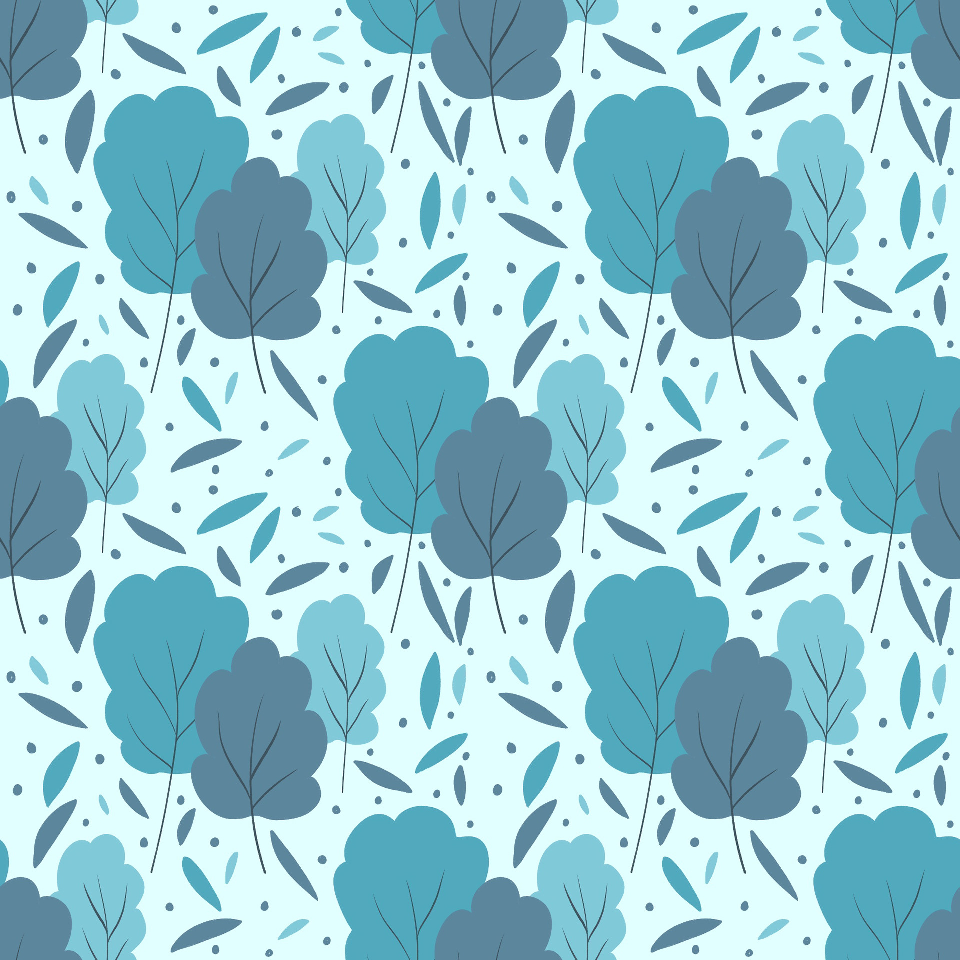Bäume in blau Muster